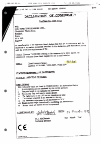 Voorbeeld pagina 1 van ASA-200 Declaration Of Conformity