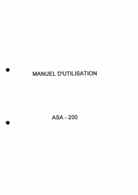 Voorbeeld pagina 1 van ASA-200 French Manual