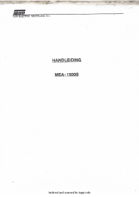 Voorbeeld pagina 1 van Manual SUN MEA 1500 SL Dutch