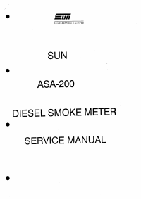 Voorbeeld pagina 1 van ASA-200 Service Manual Diesel Smoke Meter