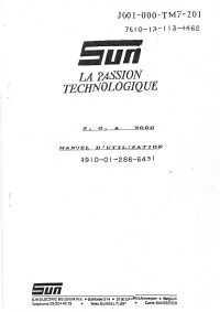 Voorbeeld pagina 1 van Sun La passion technologique SGA-9000 (frans)