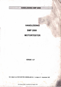 Voorbeeld pagina 1 van SMP-2000 - NL Handleiding