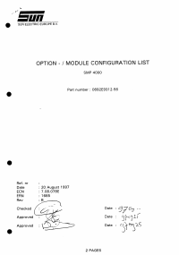 Voorbeeld pagina 1 van SMP-4000 Option - Module Configuration List