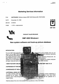 Voorbeeld pagina 1 van SMP-4000 Testlinks Product Sales Release S99192 - 19-nov-1999