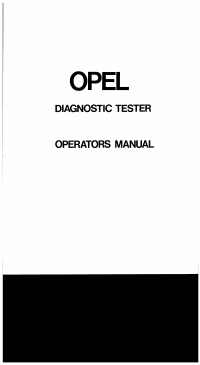 Voorbeeld pagina 1 van Opel Diagnostic Tester Operators Manual 2014
