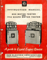 Voorbeeld pagina 1 van Sun 800 900 Motor Tester
