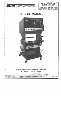 Voorbeeld pagina 1 van Sun Sleuth One-Two Service Manual