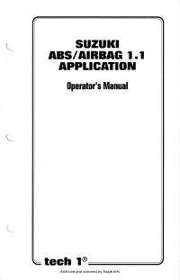Voorbeeld pagina 1 van Suzuki ABS-Airbag 1.1 Application Operator\'s Manual 08001816-005