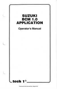 Voorbeeld pagina 1 van Suzuki BCM 1.0 Application Operator\'s manual 08001713-005