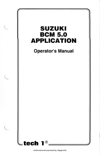 Voorbeeld pagina 1 van Suzuki BCM 5.0 Application Operator\'s manual 08002081-005