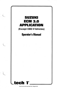 Voorbeeld pagina 1 van Suzuki ECM 3.0 Application Operator\'s manual 08001821-005