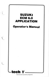 Voorbeeld pagina 1 van Suzuki ECM 6.0 Application Operator\'s manual 08002082-005