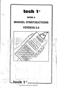 Voorbeeld pagina 1 van Tech1 Serie A Manuel D\'Instructions Version 2.0 08001087