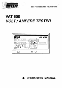 Voorbeeld pagina 1 van VAT-600 Operators Manual and Service Bulletin 550