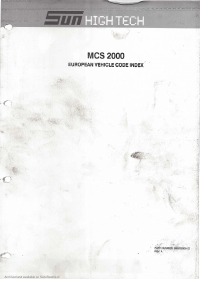 Voorbeeld pagina 1 van MCS 2000 European Vehicle Code Index