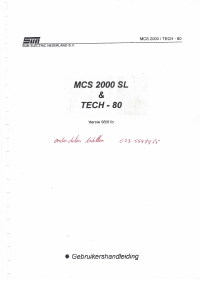Voorbeeld pagina 1 van MCS 2000 SL en Tech - 80 Versie 98-01B Gebruikershandleiding en roetmeting