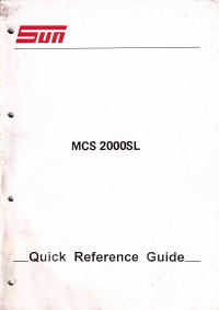 Voorbeeld pagina 1 van MCS 2000SL Quick Reference Guide